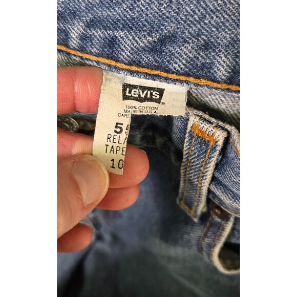Vintage Levis 550 High-Waisted Blue Jeans Distressed Denim Straight Leg 28" - Picture 12 of 13
